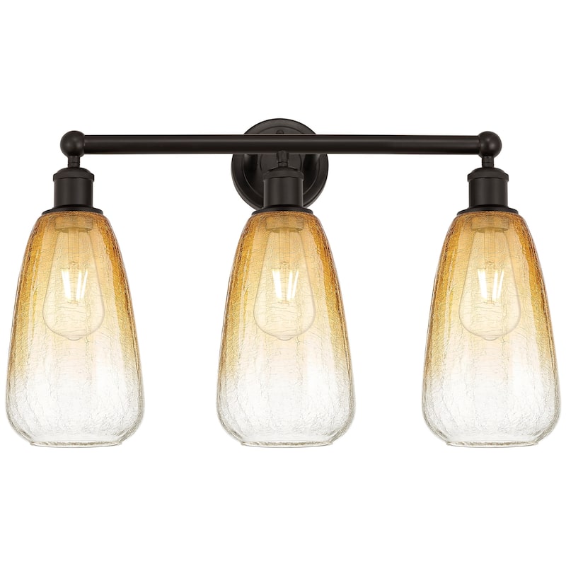 Innovations Lighting 616-3W-16-24 Brookhaven Almond Vanity Brookhaven - Oil Rubbed Bronze / Amber