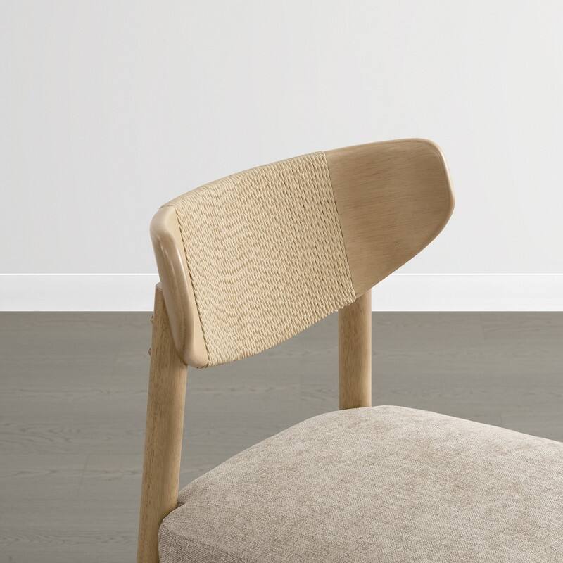 Spruce & Spring Boho Woven Bar Stool with Curved Back