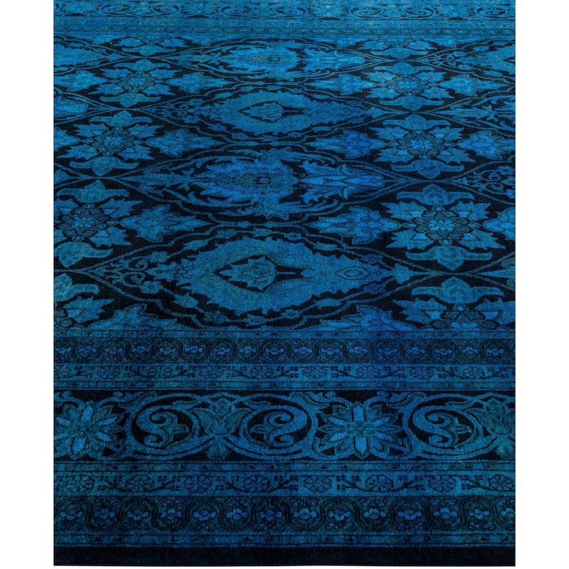 Overdyed One-of-a-Kind Hand-Knotted Area Rug - Black - 8' 0" x 10' 6"