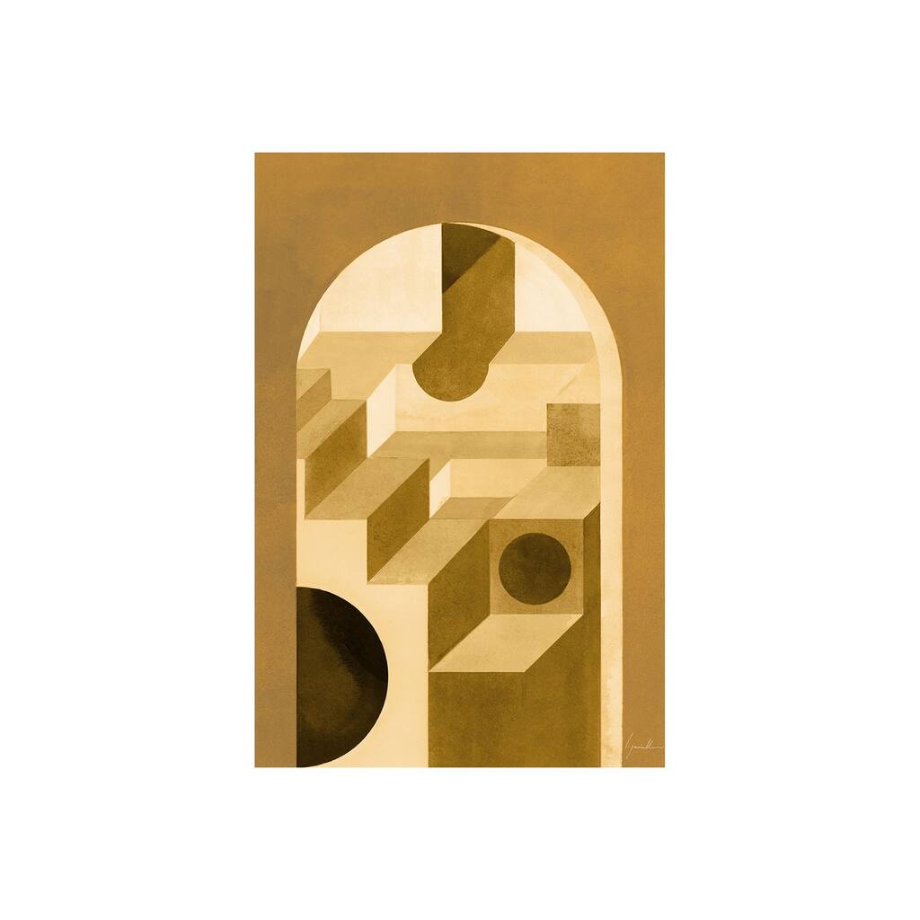 Labyrinth II Yellow (30 x 45) Canvas Art Print