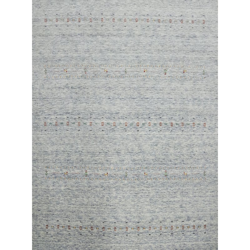 Hand Knotted Oriental 100% Wool Carpet Tribal Animal Pictorial Beige & Ivories Gabbeh Area Rug - 10' 0'' X 9' 8''