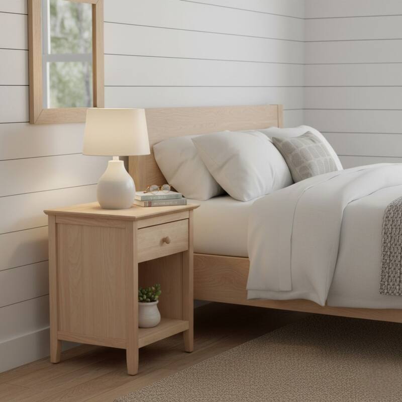 International Concepts Solid Wood Nightstand with One Drawer