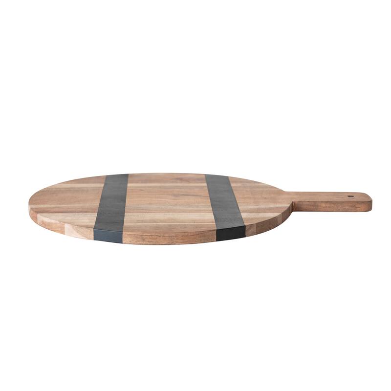 Mango Wood Cheese and Cutting Board with Stripes