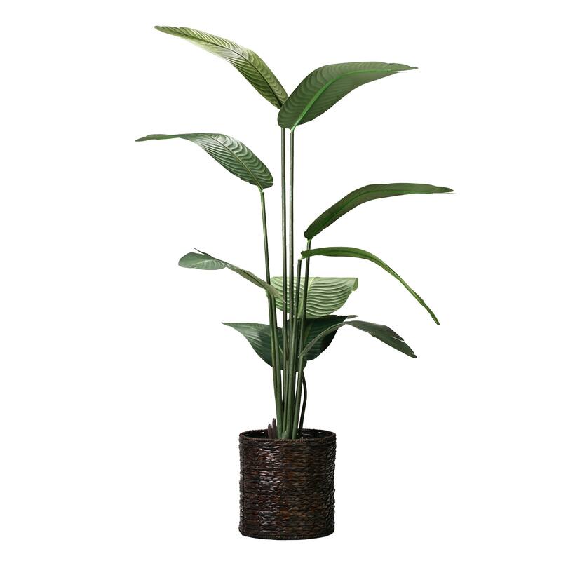 American Art Decor Artificial Faux Tree in White Tapered Ceramic Pot