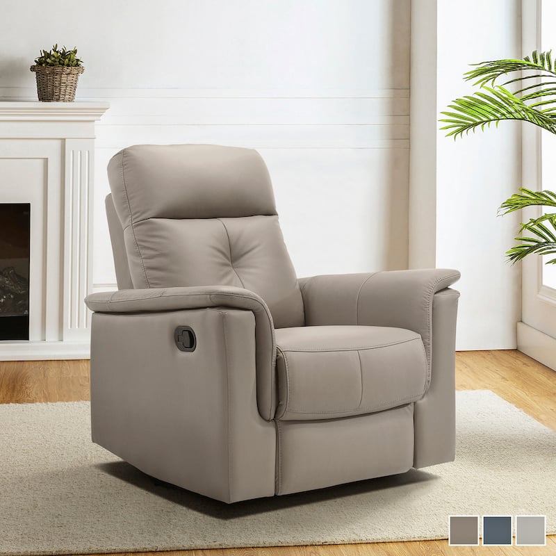Monte Leather Match Swivel Glider Manual Reclining Chair
