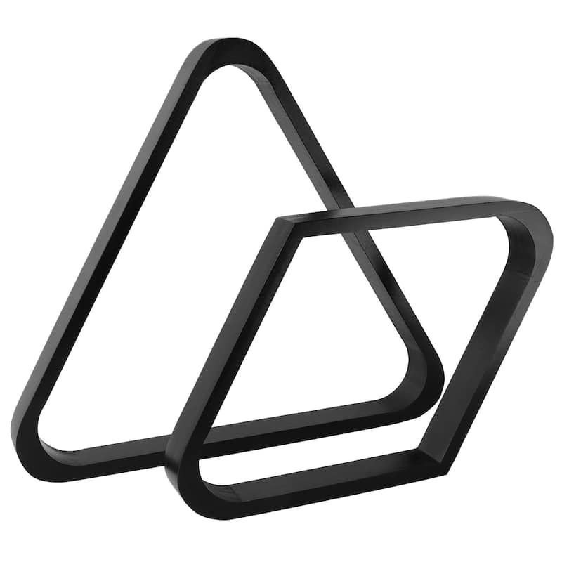GSE™ Black Solid Wood Billiard 8-Ball Triangle/9-Ball Diamond Pool Ball Racks for 2-1/4" Pool Balls - Triangle & Diamond Rack Set