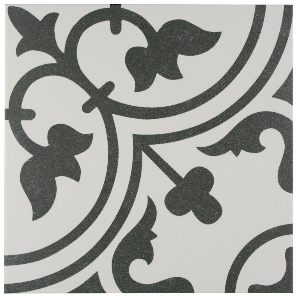 Merola Tile Arte White 9-3/4" x 9-3/4" Porcelain Floor and Wall Tile