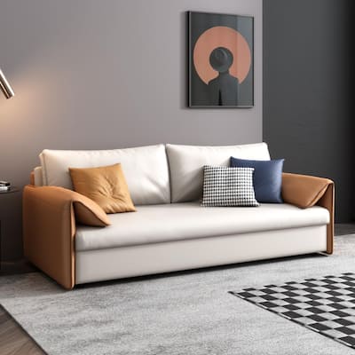 JASIWAY 65.4'' Vegan Leather Sofa Bed Sleeper Sofa