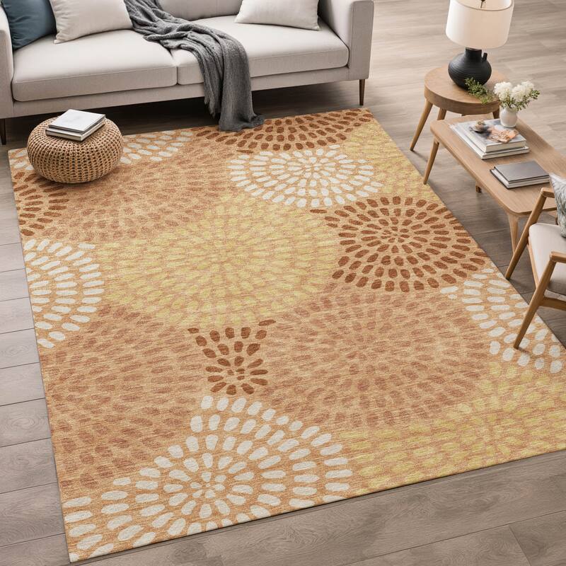 Machine Washable Indoor/ Outdoor Casual Ric Chantille Rug