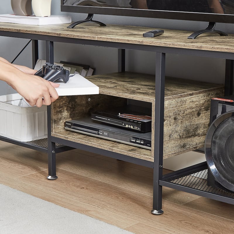 TV Stand for Living Room, Entertainment Center TV Console with Storage Shelves