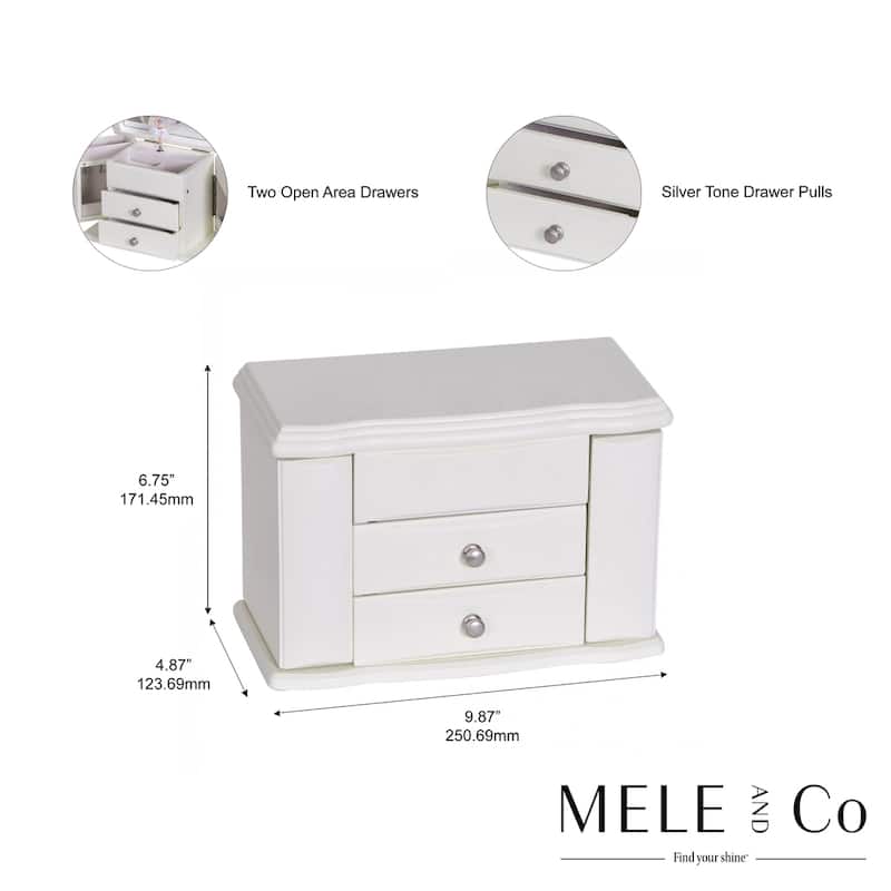 Mele and Co Angelica Girl Wooden Ballerina Music Jewelry Box