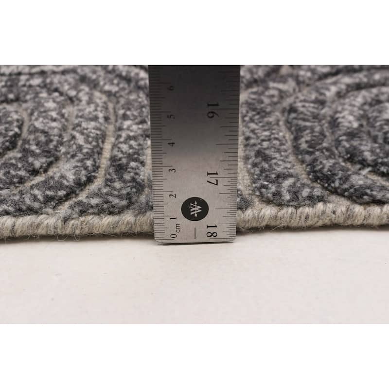 ECARPETGALLERY Hand-knotted Tangier Grey Wool Rug - 5'2 x 8'0