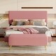 preview thumbnail 1 of 20, Queen Pink Corduroy Bed with Storage Ottoman Pink - Queen