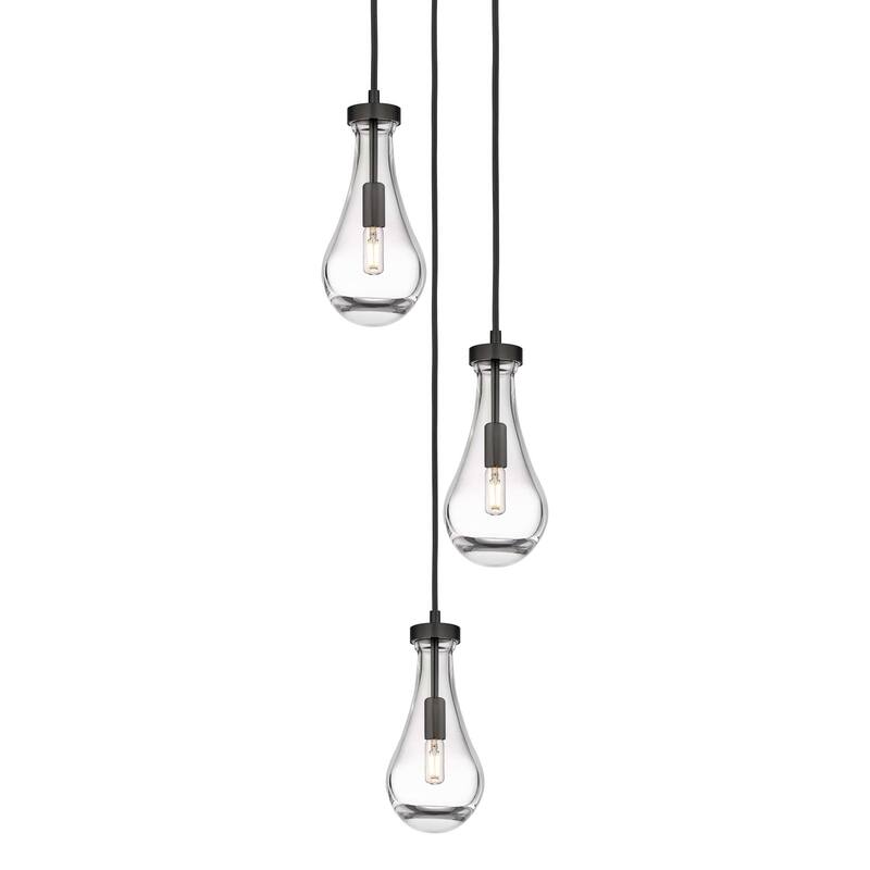 Innovations Lighting 113-451-1P-12-13 Owego Pendant Owego 3 Light 13" - Matte Black / Clear