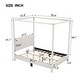 preview thumbnail 12 of 31, Canopy Bed with USB and Type-C Ports, Upholstered Canopy Platform Bed Frame with Headboard, Wood Slat Support, for Kids Teens