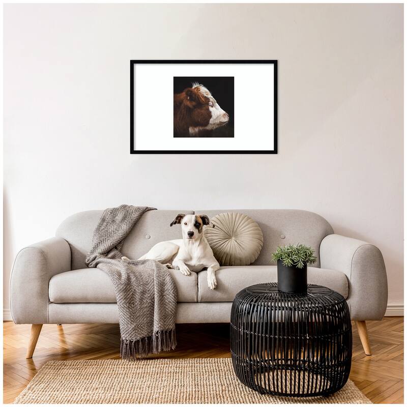 Kate and Laurel Cow Profile by Emiko and Mark Franzen F2 Images Framed Wall Art Print