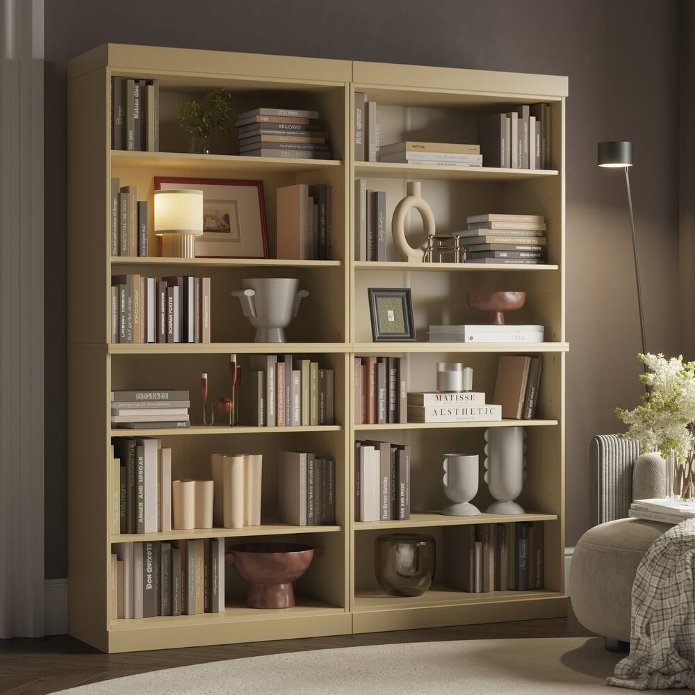 Palace Imports 100% Solid Wood 12-Shelf Bookcase, Adjustable Shelves, 64" Wide, 71.5" Tall