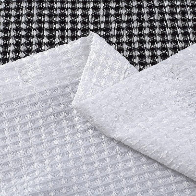 Dainty Home Striped Ombre Waffle Weave Fabric Shower Curtain