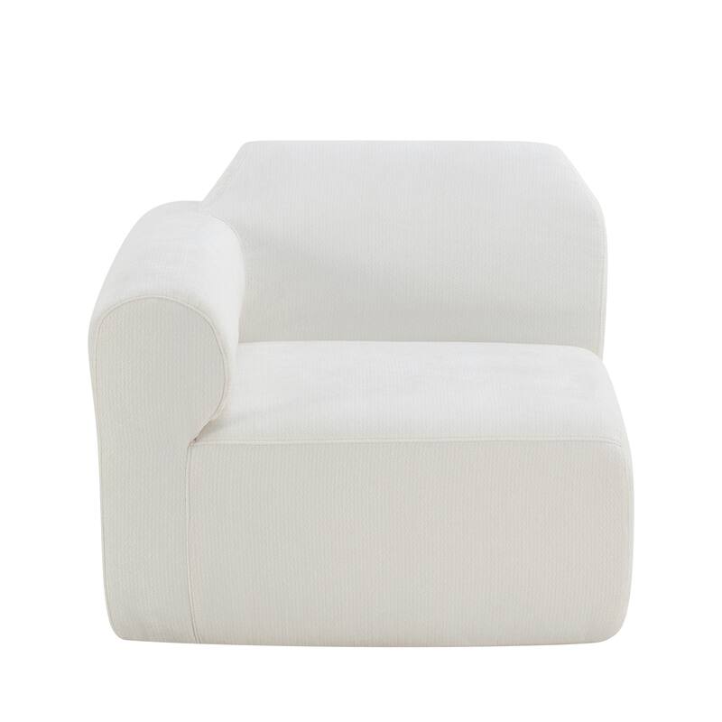 111" Modern Curved Sectional Sofa with Ottoman, 3-Piece Upholstered Deep Seat Sofa Set