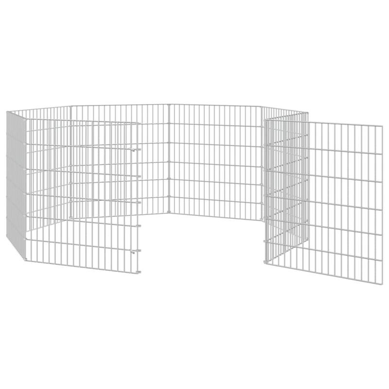 vidaXL Free Range Animal Enclosure Rabbit Hutch Free Range Pen Galvanized Iron