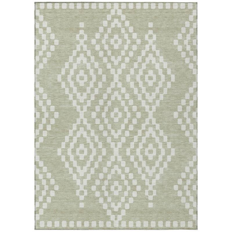 HomeRoots Geometric Transitional Rectangle Outdoor Rug