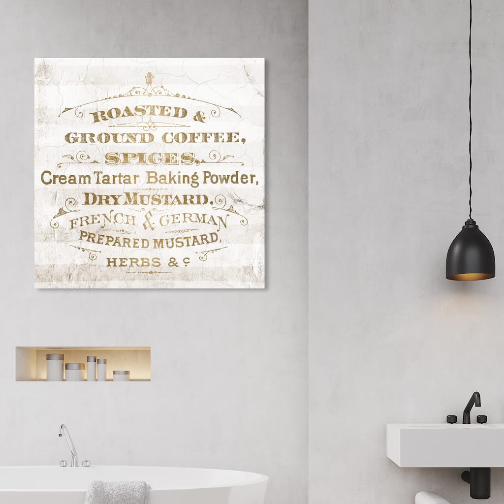 Wynwood Studio 'Kitchen List' Food and Cuisine Wall Art Canvas Print Kitchen - Gold, White