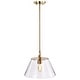 preview thumbnail 5 of 6, Dover 1 Light Medium Pendant Vintage Brass with Clear Glass - Vintage Brass