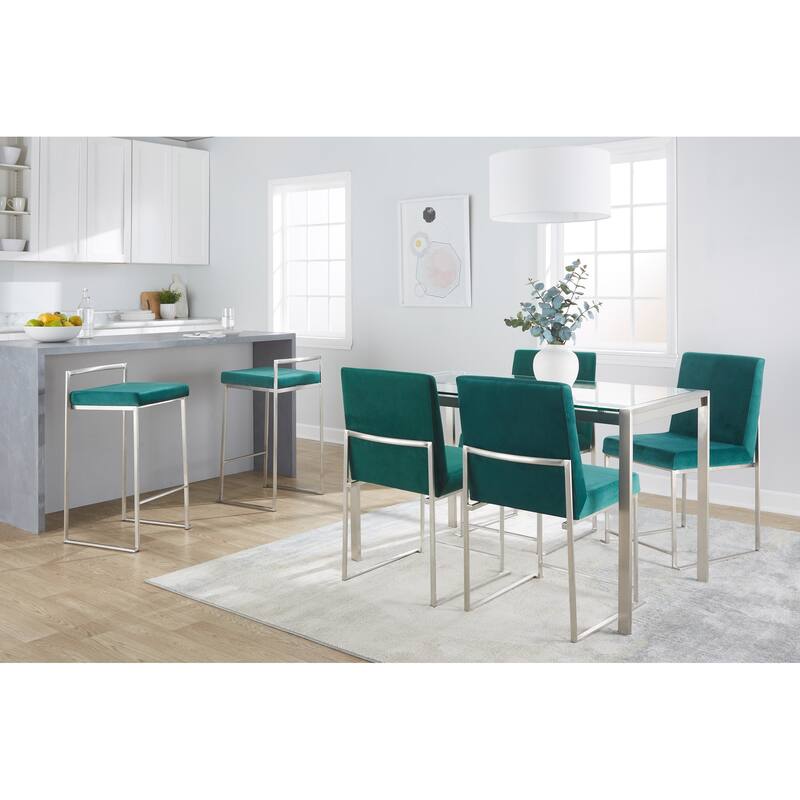 Silver Orchid Forrest Stainless Steel Stackable Fully Welded Counter Stool (Set of 3)