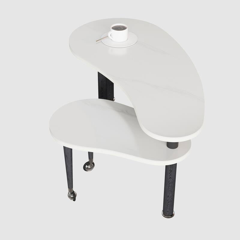 GDFStudio - Eulalia 360 Degree Rotating Nesting Coffee Table Set with Solid Rubberwood Legs