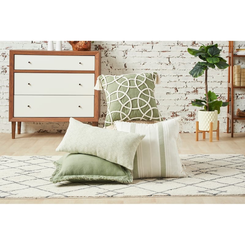 18" x 18" Lily Sage Geometric Throw Pillow