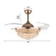 preview thumbnail 3 of 9, 42'' Gold Chandelier LED Ceiling Fan with Retractable Blades - 42 Inches