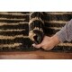preview thumbnail 16 of 16, Black Contemporary Abstract Area Rug Hand-knotted Jute Carpet - 2'10"x 5'4"