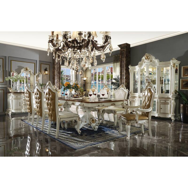 Deveraux Antique Pearl and Cherry Oak Dining Table