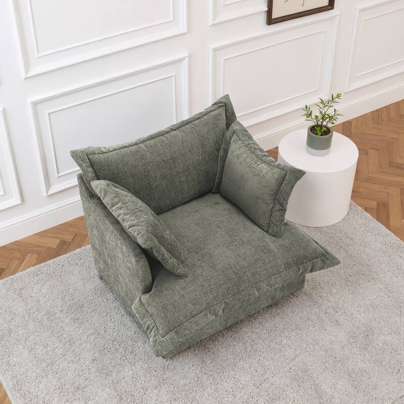 Upholstered Chenille Arm Club Chair Cloud corner cahir