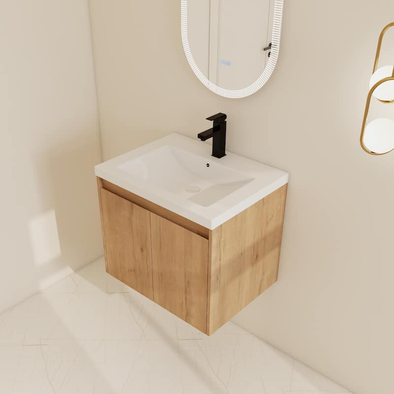 BNK 24''/36''/72'' Bathroom Vanity With Sink, Floating Bathroom Vanity with Soft Close Doors and Shelf