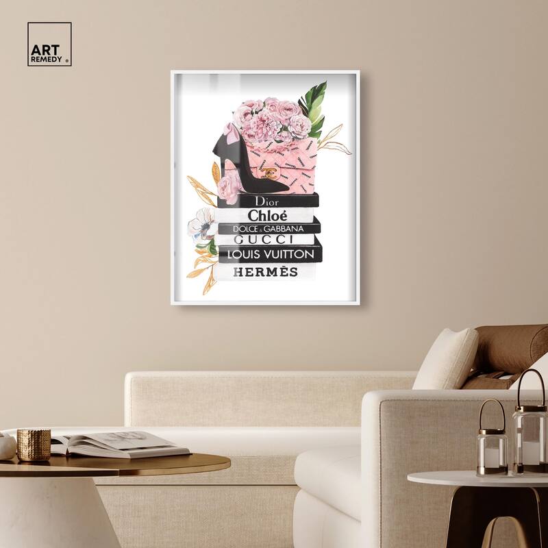 Floral Books Stack Shadowbox by Art Remedy