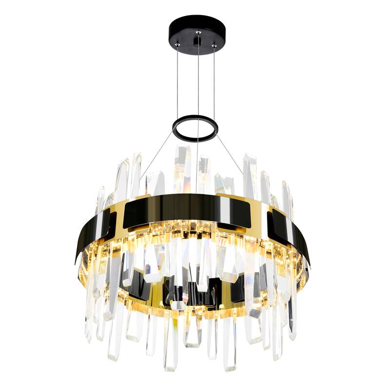 Aya Integrated LED 18in Pearl Black Chandelier