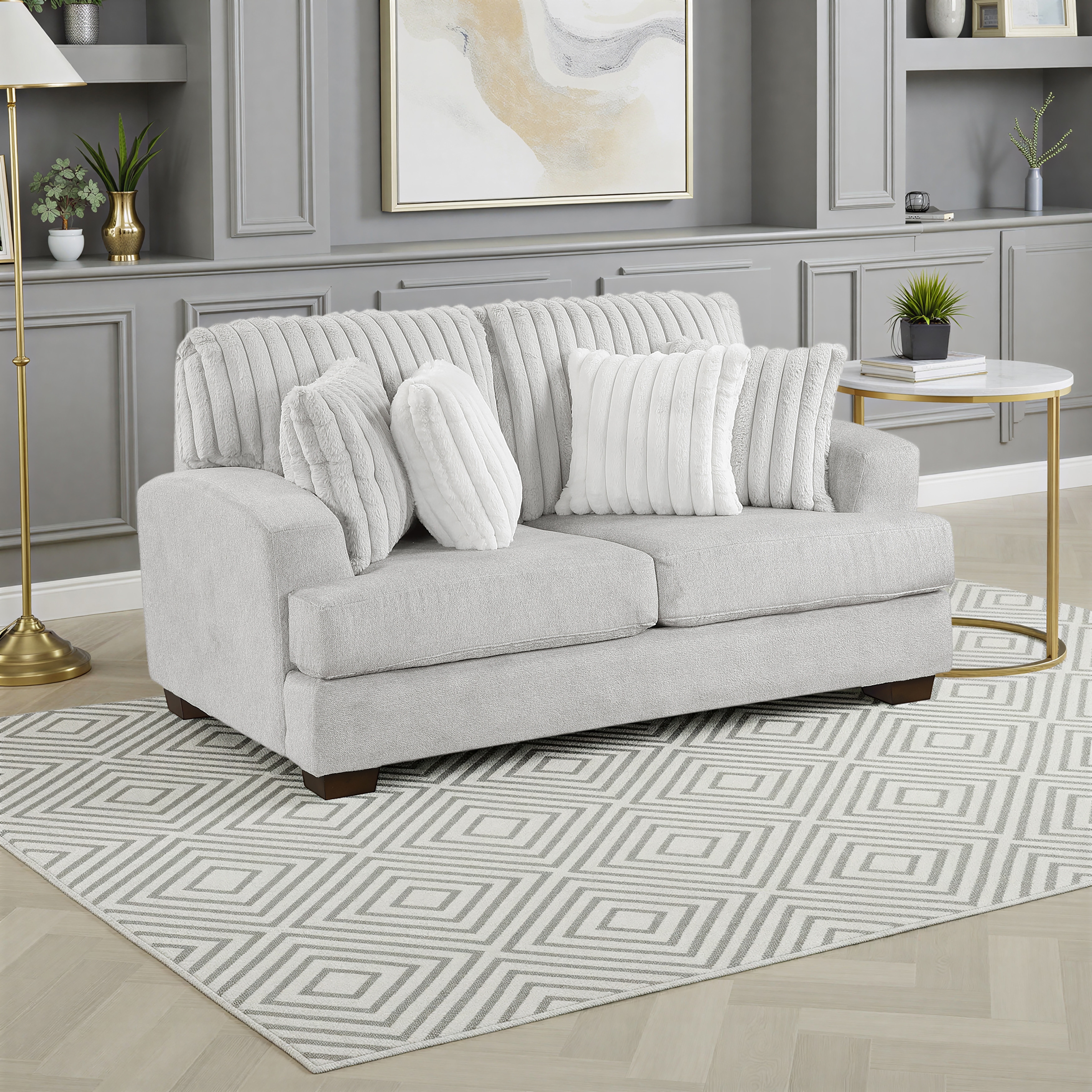 Montara 69.5" Microfiber 2-Seater Loveseat with Solid Wood Legs