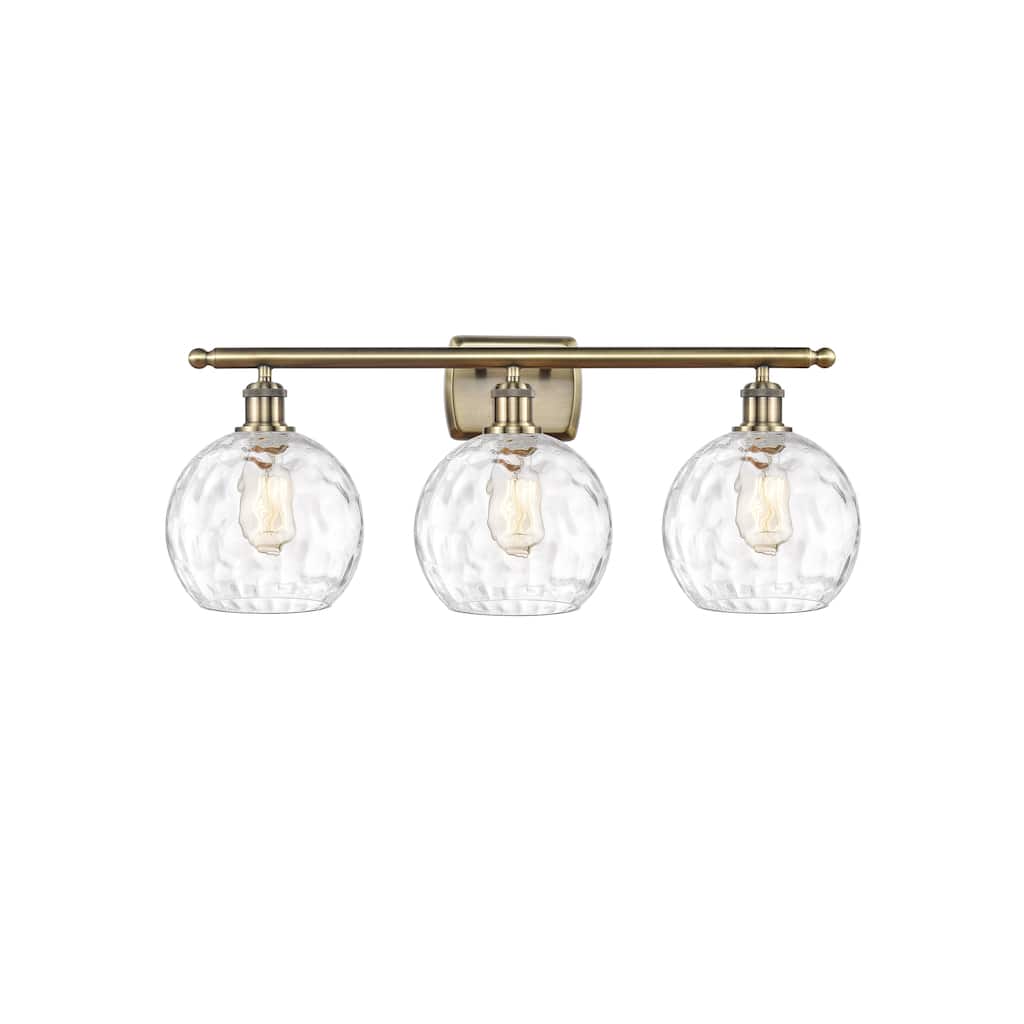 Innovations Lighting Athens Water Glass 3 Light 26" Bath Vanity Light - 8" Shade