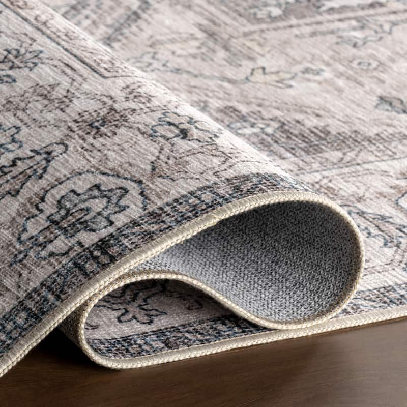 Nuloom Vita SplashGuard Vintage Medallion Machine Washable Area Rug