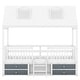 preview thumbnail 1 of 10, Skylights House Bed with Drawers, Roof, Guardrail - Twin White - Twin