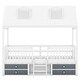 preview thumbnail 7 of 20, Twin Size Wooden House Bed with Roof Skylights, Ladder, 4 Drawers, Shelves, Fence and Solid Wood Frame, for Kids Ages 6+