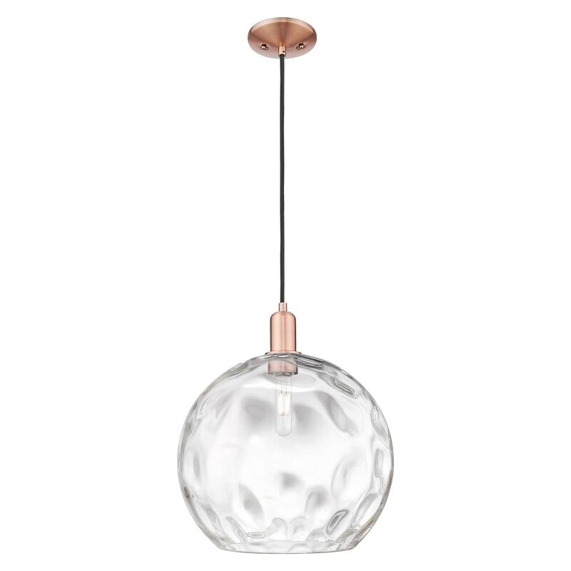 Innovations Lighting Endless Possibilities Arcadia - Athens Water Glass - 1 Light 13" Cord Hung Mini Pendant - Antique Copper