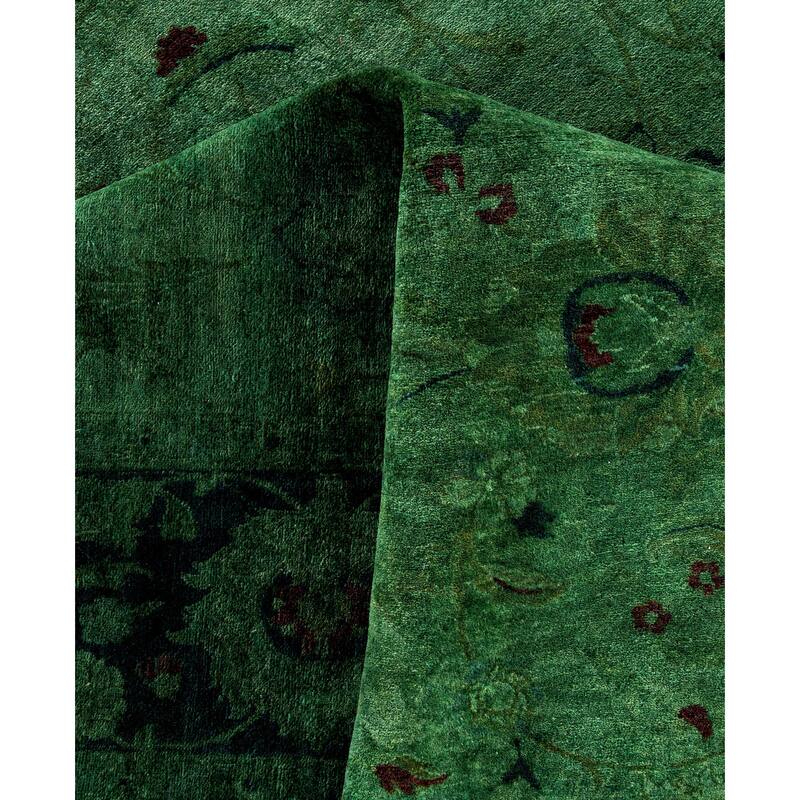 Overdyed One-of-a-Kind Hand-Knotted Area Rug - Green - 6' 1" x 8' 10"