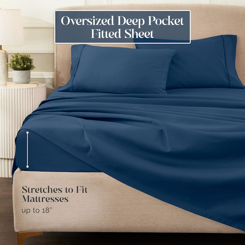 Blue Nile Mills 1200 Thread Count Egyptian Cotton Deep Pocket Sheet Set