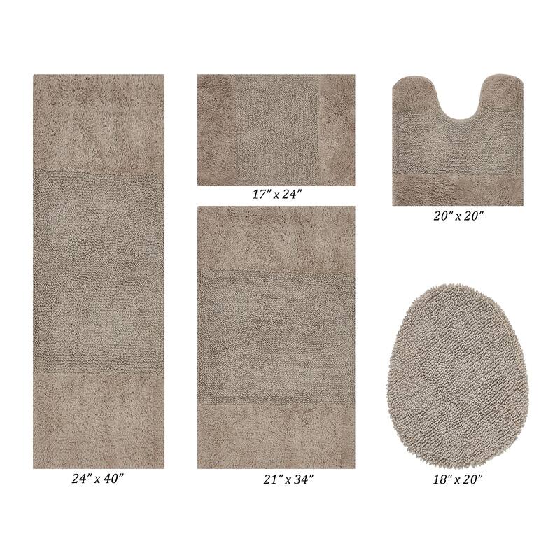 Better Trends Bath Rug 100% Cotton Water Absorbent Tufted Bathroom Rug Set for Shower, Sink Mats Machine Wash Granada Collection