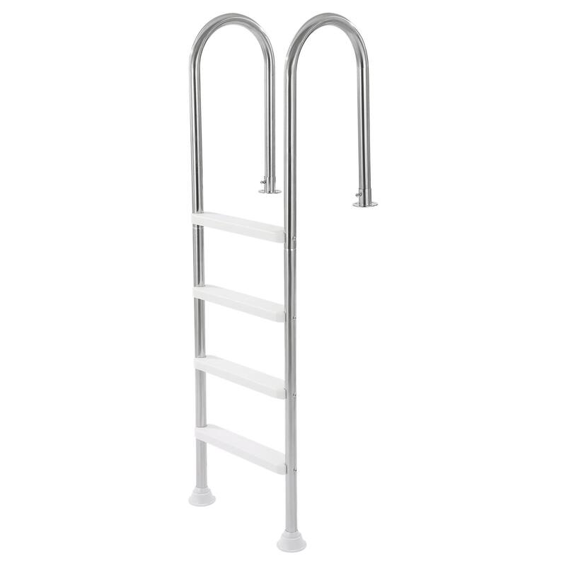 Stainless Steel 4-Step Pool Ladder with Double Handrails for 54 Inch Deck - 23.62 x 17.52 x 71.9 inch