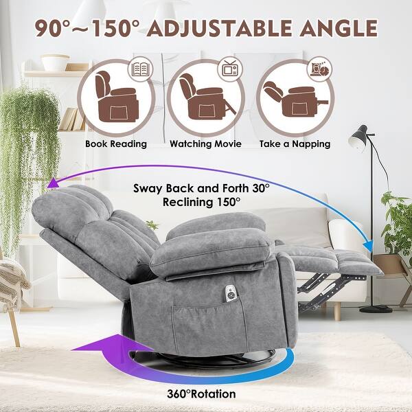 vibrating recliner massage chair Electric Full Body Massage Chair Recliner Heated Vibration Fabric Sofa —  Relaxing Recliners main image 1