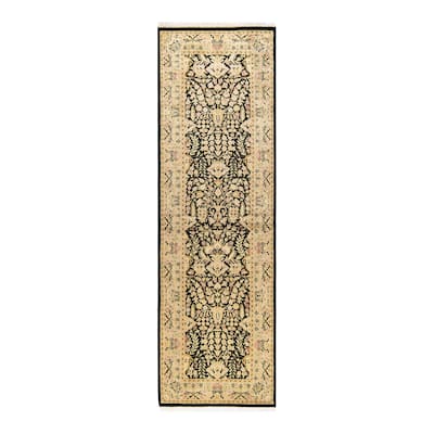 Overton Handknotted Wool Traditional Oriental Black Runner