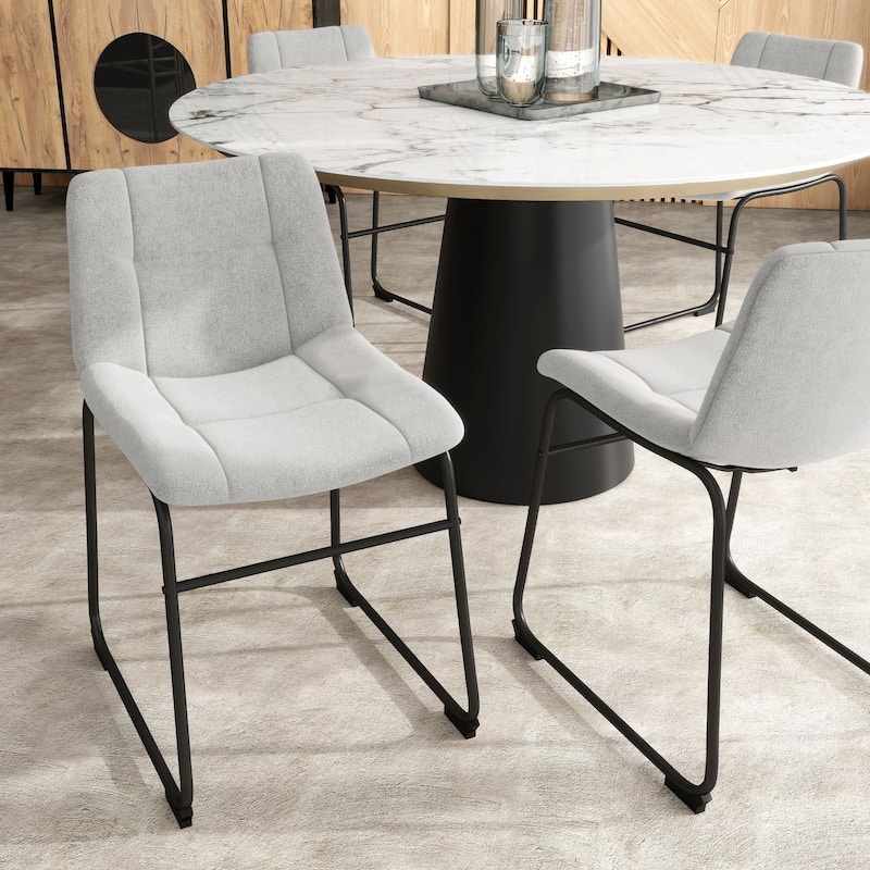 Furniture of America Eamon Modern Chenille Padded Dining Chairs (Set of 2)